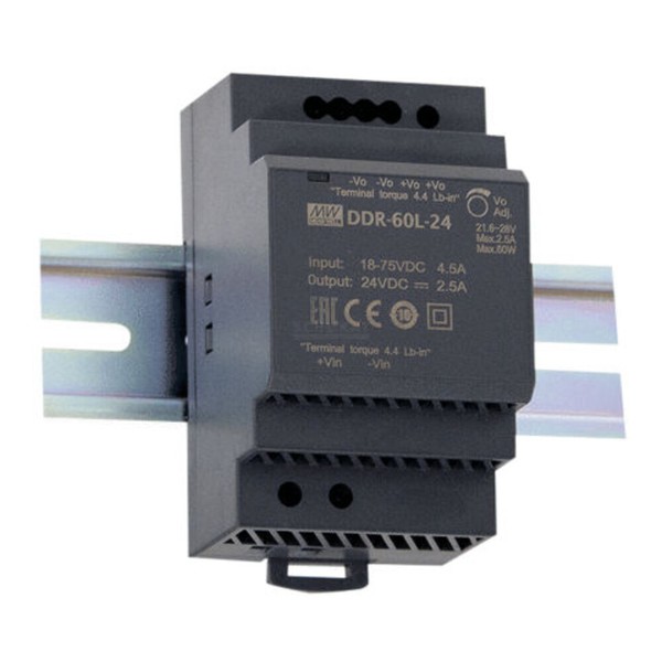 Meanwell DDR-60G-24, Hutschienen-Dc Dc-Wandler, 9-36V:24V 2,5A 60W-image