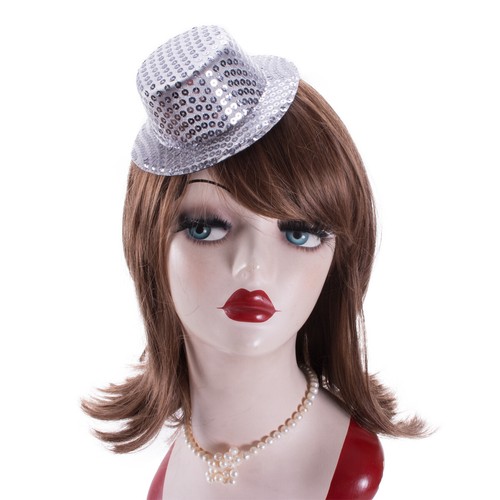 5pz Paillettes Mini Cilindrico Cappello Millinery Fascinator Morsetti Coccodrillo A008 - Foto 44 di 50