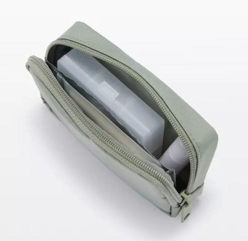 MUJI Nylon Pouch Size approx. 9 x 14 x 3.5cm (Black-Pink Beige-Light Green) - Picture 18 of 26