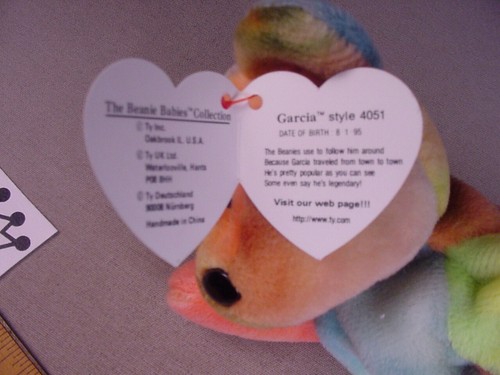 1993-1995 Ty Beanie Baby Babies Garcia Bear NWT MWT #4051 tie-dyed hippie - Picture 3 of 5