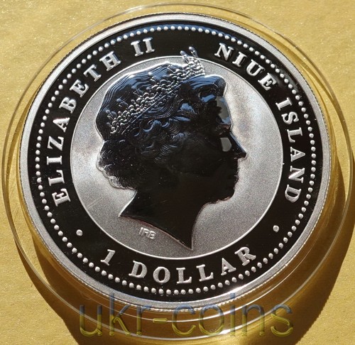 2006 Niue $1 Lunar Year of the Dog Labrador 1 Oz Silver Colorized Coin 狗 Proof - Picture 5 of 6