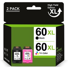 60XL Black Color Ink Cartridges for HP 60 XL Deskjet d2680 f4440 f4480 Printer