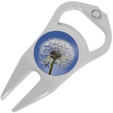 Dandelion Flower Seeds Golf Ball Marker Divot Repair Tool Bottle Opener