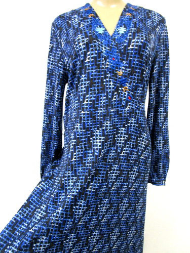 SHERYL CROW BLUE EMBROIDERED LONG SLEEVE KNIT MAXI DRESS SIZE 1X - NWT - Picture 3 of 11