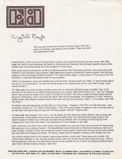 Crystal Gayle Press Release Sheet VINTAGE