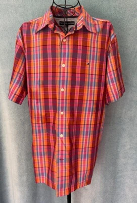 Tommy Hilfiger Hemd M kariert bunt Kurzarm Herren Baumwolle Sommer - Bild 1 von 4