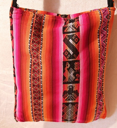 Umhängetasche 37x32cm Inka Tasche bunt Schultertasche Muster Peru Stoff Ethno - Bild 9 von 10