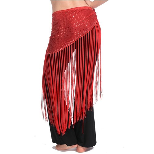2023 Costumi da donna danza del ventre sciarpa alla moda avvolgente cintura paillettes triangolo - Foto 7 di 11