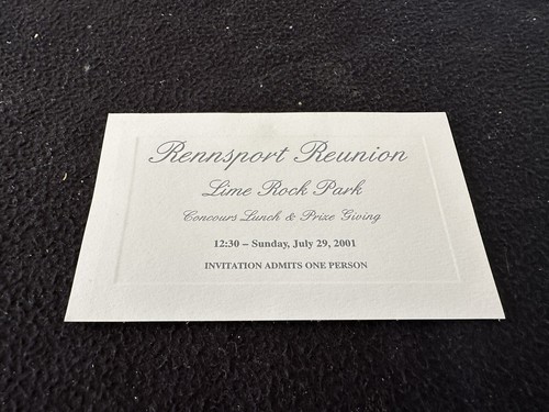 Porsche RennSport Reunion 2001 1 juego de pase de invitación VIP original Lime Rock Park - Imagen 5 de 6