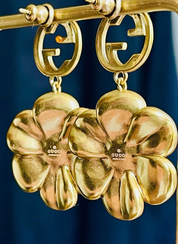 100% Gucci Earrings logo GG colored flowers box & Dust bag - Image 4 of 4