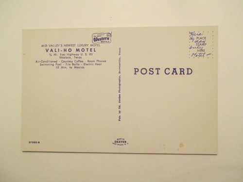 Westlaco Texas Postcard Vali Ho Motel TX - Picture 2 of 2