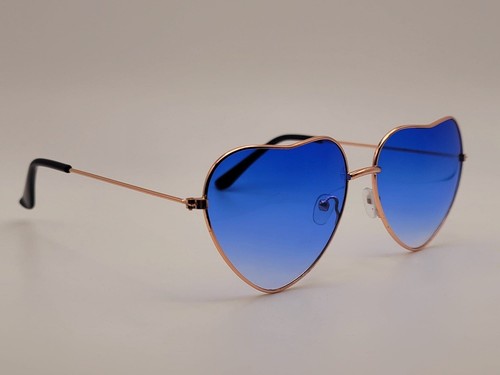 LB diamond - Heart Shape Heart Sunglasses Retro Vintage Boho Dark Blue - 第 5/6 張圖片