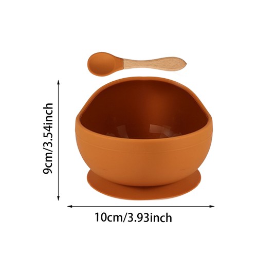 Silicone Baby Feeding Bowl Food Grade Toddler Kids Suction Bowl With Spoon Kit - Picture 9 of 18