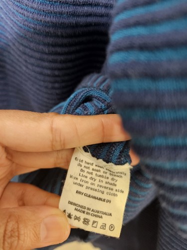 NAGNATA Zhen Zip Thru Sweater in Teal Size M Organic Cotton Rib Relaxed Fit - Picture 10 of 13