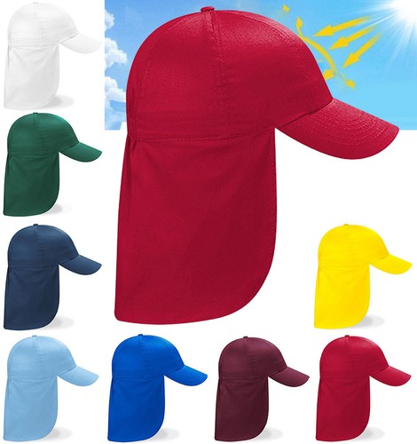 Junior Legionnaire Style Baseball Cap Boy Girl Children Sun Hat Protection Neck - Picture 5 of 24