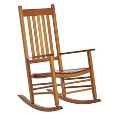 Wood Rocking Chair, Indoor / Outdoor Wooden Porch Rocker, Natural