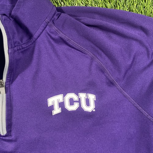 Tcu Horned Frogs Under Armour 1/4 Zip Sweatshirt Mens Xl Purple Light Jacket - Picture 7 of 20