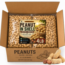 Peanuts In Shell Bulk 4 lb Roasted Salted Snacks Healthy Natural Crunchy Fresh