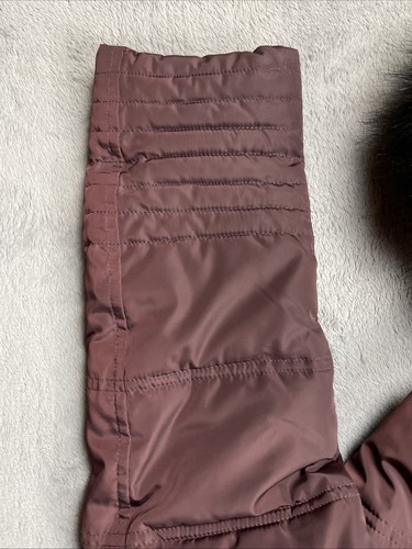 Abrigo Parka Largo Calvin Klein 36" Acolchado Borgoña Piel Borgoña Capucha Pequeño - Imagen 7 de 22