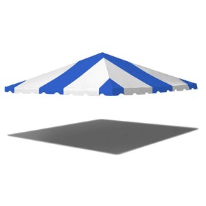 20x20 Commercial Heavy Duty Replacement Frame Tent Top Blue Event Canopy Used