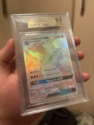 BGS 9.5 Charizard Burning Shadows 150/147 Secret Rare Gem Mint Surface 10 - Bild 5 von 5