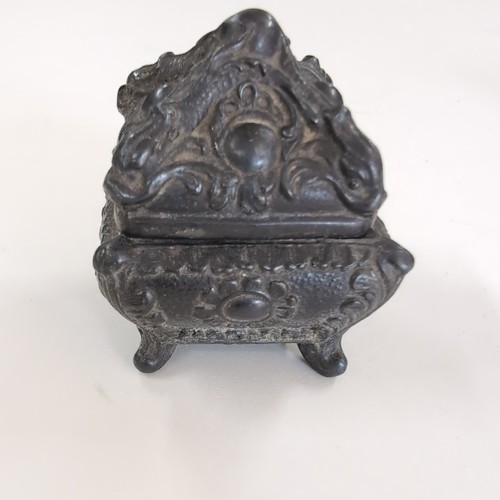 Antike JUGENDSTIL Metall Einzelring Fuß Schmuck Schatulle Schatulle Schatulle