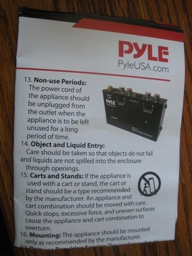 PYLE PP777 PHONO ADAPTOR - Picture 3 of 3