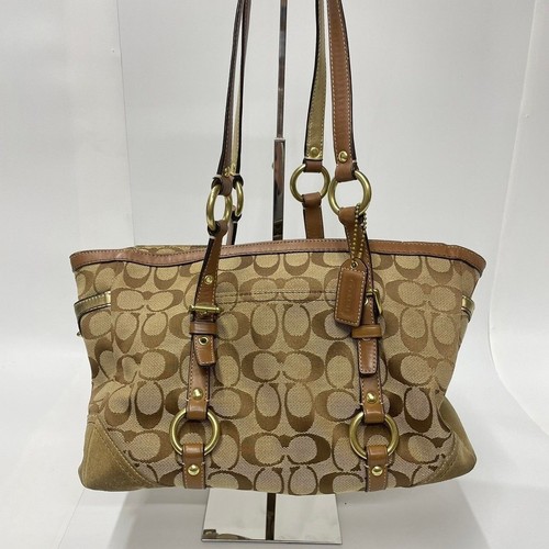 COACH 10384 Signature Gallery Tote Bag Beige Braun Canvas Leder - Bild 4 von 10