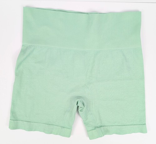 Colsie mintgrüne gerippte sportliche Biker-Shorts mit hoher Taille Damengröße Medium