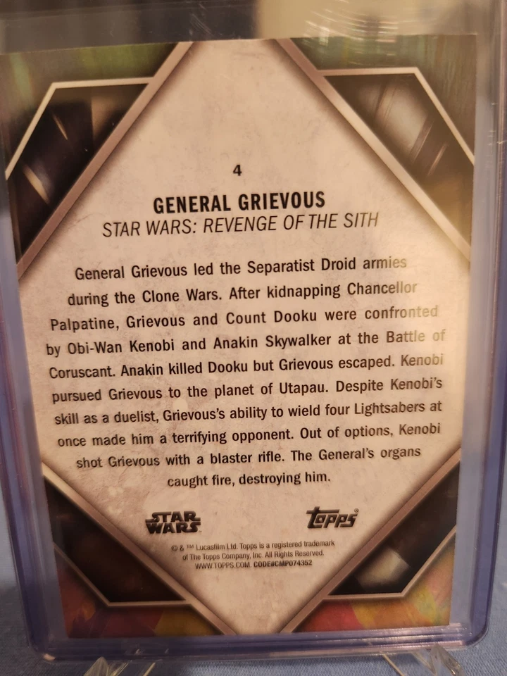 2025 Topps Star Wars Masterwork Blue Base Parallel - General Grievous - Image 2 of 2