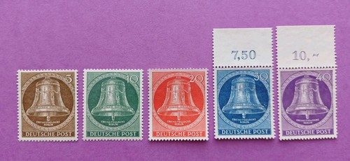 GERMANY BERLIN 1953 MNH 101-105 SET BELL MIDDLE Cat €85 VF UNMOUNTED MINT