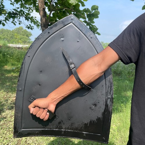Medieval Crusader Shield – 28" Metal Knight Shield with Red Cross | Wall Decor - Picture 6 of 10