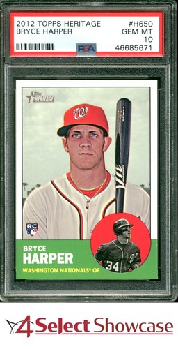 2012 TOPPS HERITAGE #H650 BRYCE HARPER RC NATIONALS PSA 10