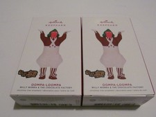 2 PC HALLMARK KEEPSAKE OOMPA LOOMPA NIB 2019 ORNAMENT WONKA CHARLIE MOVIE