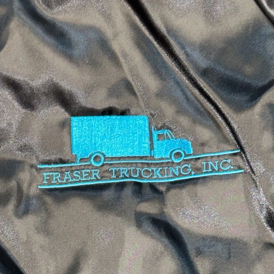 Vintage Hartwell Sports Satin Jacket XL Fraser Trucking USA Made - Image 3 of 4