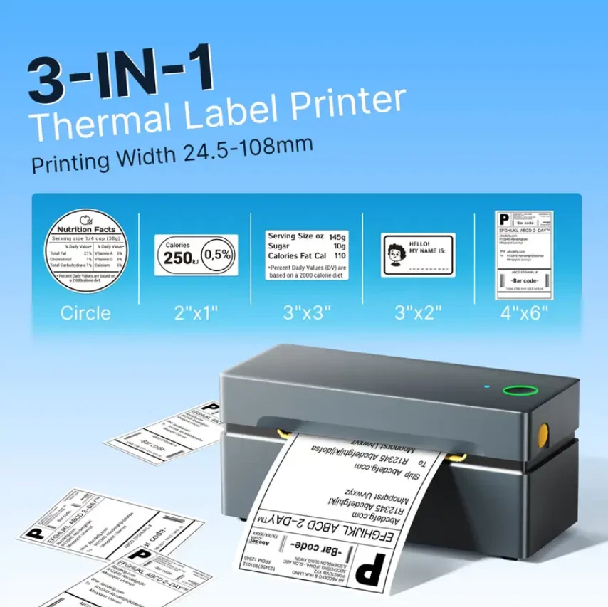 PL80EB 4x6 Wireless Thermal Shipping Label Printer For Small Business - Image 3 of 4