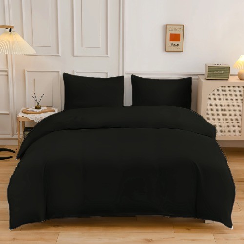 Einfarbig Gebürstet Bettbezug Kissenbezug Set, Queen Size High-End Bettwäsche Set - Bild 24 von 24