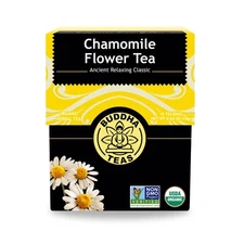 Buddha Teas Chamomile Flower Tea 18 Count Caffeine Free Organic Herbal Blend
