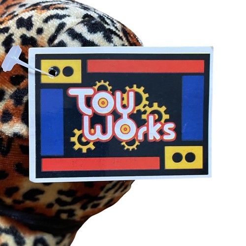 Toy Works Leopard Print Plush Teddy Bear Stuffed Animal with Bow - Picture 2 of 6