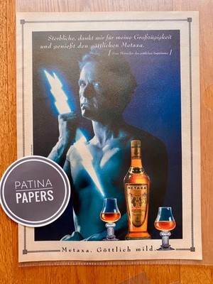 1991 Metaxa Göttlich Mild 90s Vintage Ad Retro Werbung Reklame