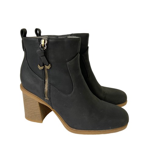 Dr. Scholl's Rodeo Damen-Bootie Blockabsatz schwarz Synthetik Westernreißverschluss Größe 9M - Bild 2 von 11