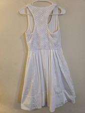 Maggy London Women's Size 8 Cotton Blended Lined White Sleeveless A-Line Dress