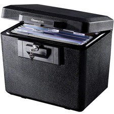 Black Fireproof Document Box with Key Lock, Safe Secures Files and Documents ...