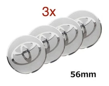 3 Sets Silver 56mm Wheel Center Hub Decal Sticker Toyota Camry Corolla 86 Supra