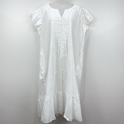 La Cera Nachthemd Damen XL weiß Neu mit Etikett Stickerei Cottagecore leicht Prärie