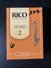 New Rico Bass Clarinet reeds Strength 2 in open box 6 Reeds -S37