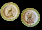 Vintage Bird Butterfly Decorative Plates Wall Antiqued Crackle Finish Cottage