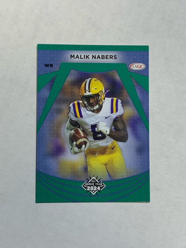 Malik Nabers 2024 Sage Collectibles Football Green All Rookie Team # 114 Giants