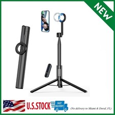 SEAJIC Magnetic Phone Tripod for iPhone 64" Selfie Stick with Remote Black