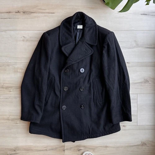US Navy Peacoat Men's Navy Blue 42S Wool Double Breasted Military Jacket - product listing photo